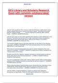 GCU Library and Scholarly Research Exam with complete solutions latest version&period;