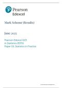 Pearson Edexcel A Level (GCE) Statistics Statistics in Practice Paper 3 with Mark Scheme