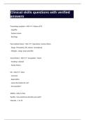 Clinical skills questions with verified answers