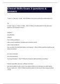 Clinical Skills Exam 3 questions & answers