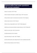 Clinical skills final exam questions with correct answers