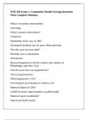 NUR 436 Exam 1&colon; Community Health Nursing Questions With Complete Solutions