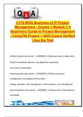 C176 Business of IT Project Management &ndash; 100&plus; Exam Questions on PM Phases&comma; Stakeholders&comma; Scope & Change Control &ndash; Western Governors University