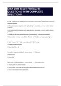 CISA 2025 Study Flashcards QUESTIONS WITH COMPLETE SOLUTIONS
