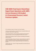 COB 300D Final Exam&vert; Brand New Expert Exam Questions with 100&percnt; Correct Answers&vert; All Graded A&plus;&vert;Guaranteed Success&vert; Latest Premium Update&period;
