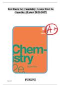 Test Bank for Chemistry&colon; Atoms First 2e&comma; OpenStax &lbrack;Latest 2026-2027&rsqb;