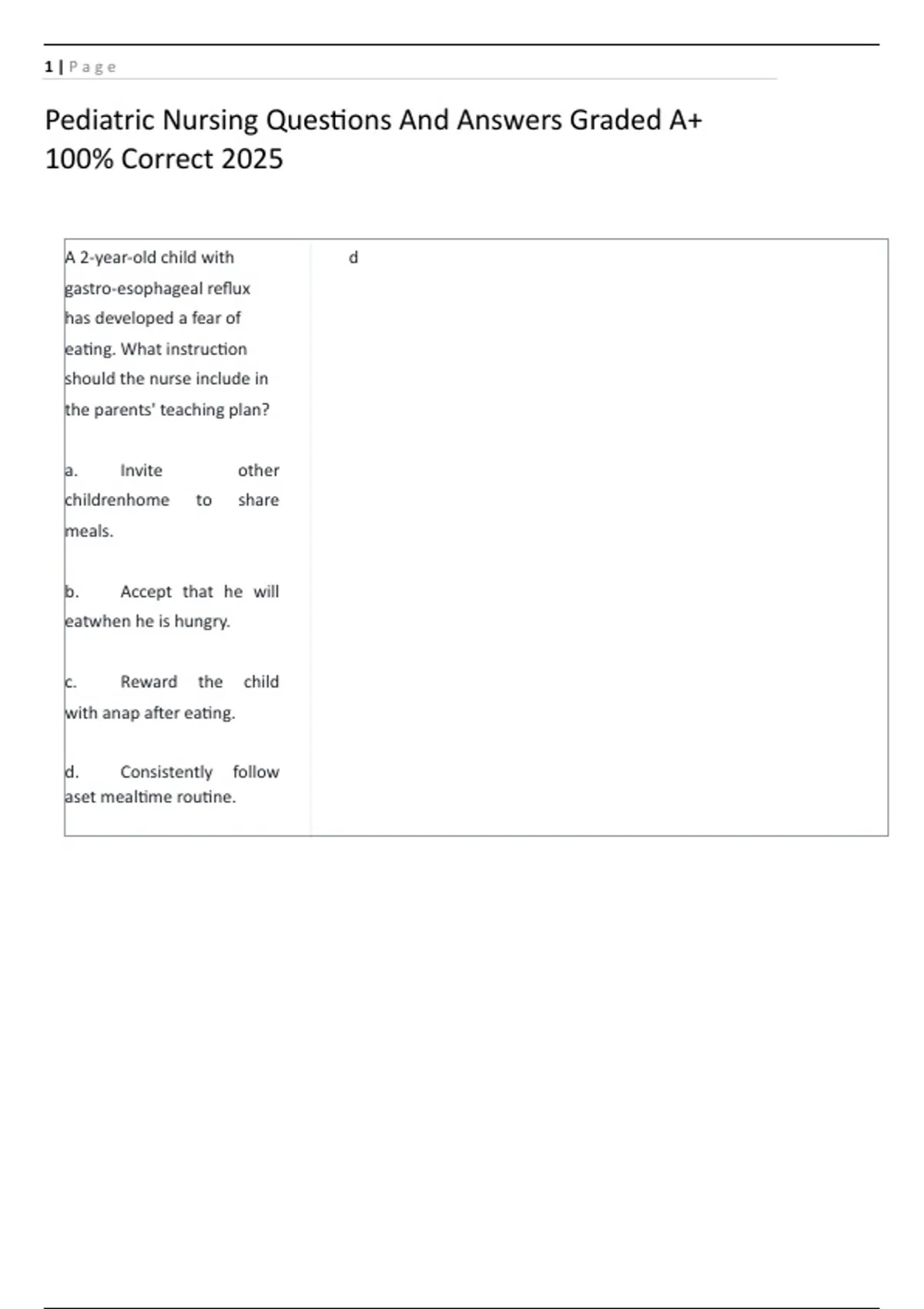 Pediatric Nursing Questions And Answers Graded A+ 100- Correct 2025.pdf ...