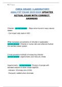 CWEA GRADE I LABORATORY ANALYST EXAM 2025&sol;2026 UPDATED ACTUAL EXAM WITH CORRECT ANSWERS