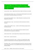 Physical Therapy HOSA Final Exam with Guaranteed Pass Solutions 2025-2026 Updated&period;