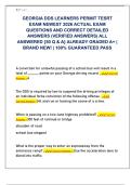 GEORGIA DDS LEARNERS PERMIT TEST  EXAM NEWEST 2026 ACTUAL EXAM  QUESTIONS AND CORRECT DETAILED  ANSWERS &lpar;VERIFIED ANSWERS&rpar; ALL  ANSWERED &lbrace;50 Q & A&rcub; ALREADY GRADED A&plus; &vert;  BRAND NEW&excl; &vert; 100&percnt; GUARANTEED PASS 
