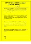 FENCING REFEREE GENERAL RULE TEST QUESTIONS AND ANSWERS 2025