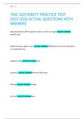 TAXI AUTHORITY PRACTICE TEST 2025-2026 ACTUAL QUESTIONS WITH ANSWERS