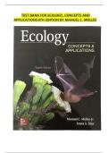 TEST BANK FOR ECOLOGY&comma; CONCEPTS AND  APPLICATIONS 8TH EDITION BY MANUEL C&period; MOLLES 