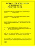 INDIANA FOR HIRE ENDORSEMENT PRACTICE EXAM QUESTIONS AND ANSWERS 2025