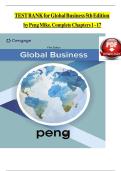 TEST BANK for Global Business 5th Edition by Peng Mike&period; Complete Chapters 1-17