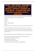 NEURO - TEST BANKS - BRUNNER & SUDDARTH'S TEXTBOOK OF MEDICAL-SURGICAL NURSING 14E CHAPTER 65 &ndash; 70 QUESTIONS WITH CORRECT ANSWERS RATED A&plus; SURE PASS