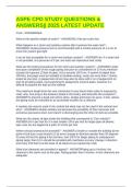 ASPE CPD STUDY QUESTIONS & ANSWERS&vert;&vert; 2025 LATEST UPDATE