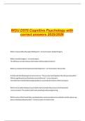WGU D570 Cognitive Psychology with correct answers 2025&sol;2026