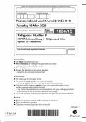 2025 PEARSON EDEXCEL GCSE RELIGIOUS STUDIES B PAPER 1D QUESTION PAPER &lpar;1RB0&sol;1D&colon; Area of Study 1 &ndash; Religion and Ethics Option 1D &ndash; Buddhism&rpar;