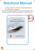 Solutions Manual for Fundamentals of Aerodynamics&comma; 7th Edition by  Anderson&period;&vert; &vert; All 10 Chapters Covered&comma; Graded A&plus;&period;