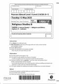 2025 PEARSON EDEXCEL GCSE RELIGIOUS STUDIES B PAPER 1F QUESTION PAPER &lpar;1RB0&sol;1F&colon; Area of Study 1 &ndash; Religion and Ethics Option 1F &ndash; Judaism&rpar;