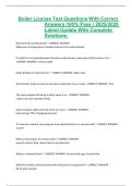 Boiler License Test Questions With Correct Answers 100&percnt; Pass &vert; 2025&sol;2026 Latest Update With Complete Solutions&period;