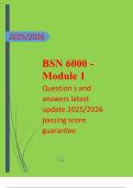 BSN 6000 -  Module 1  Question s and  answers latest  update 2025&sol;2026  passing score  guarantee 