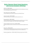 Boiler Operator Study Guide Questions with Correct Answers 100&percnt;Pass