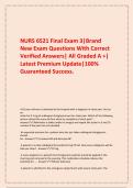      NURS 6521 Final Exam 3|Brand New Exam Questions With Correct Verified Answers| All Graded A +| Latest Premium Update|100% Guaranteed Success.