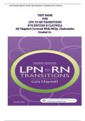 TEST BANK FOR LPN TO RN TRANSITIONS 4TH EDITION B CLAYWELL All Chapters Covered With MCQs &vert; Rationales Graded A&plus;
