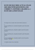 ECON 202 OLE MISS ACTUAL EXAM  2025-2026 WITH QUESTIONS AND  CORRECT ANSWERS &vert; GRADED A&plus; &vert;  ECON 202 LATEST EXAM