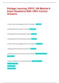 Portage Learning&colon; PSYC 140 Module 6 Exam Questions With 100&percnt; Correct Answers
