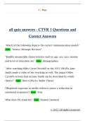 all quiz answers - CTVR 1 Questions and  Correct Answers