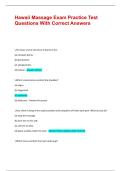 Hawaii Massage Exam Practice Test Questions With Correct Answers &vert;&vert; 100&percnt; pass