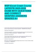 WSP-Excel Crash Course LATESTB 2025-2026 EXAM WITH QUESTIONS AND CORRECT VERIFIRD ANSWERS GRADED A&plus;