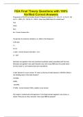 FEA Final Theory Questions with 100&percnt; Verified Correct Answers
