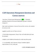 C429 Operations Management Questions and  Correct Answers