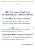 C720 &ndash; Operations and Supply Chain  Management Questions and Correct Answers