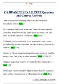 CA BRANCH 3 EXAM PREP Questions  and Correct Answers