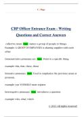 CBP Officer Entrance Exam - Writing  Questions and Correct Answers