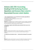 Arizona &lpar;AZ&rpar; CR2&colon; Excavating&comma; Grading & Oil Surfacing Practice Questions and Answers Best rated A&plus; Guaranteed Success Latest Update