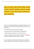 HESI ATI MED SURG PROCTORED EXAM  LATEST UPDATE MENTAL HEALTH EXAM  PRIORITY 2023 2024&sol;2025&rpar; &lpar;COMPLETE  AND VERIFIED&rpar;