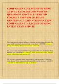COMP GALEN COLLEGE OF NURSING  ACTUAL EXAM 2025-2026 WITH 100  QUESTIONS AND WELL-VERIFIED  CORRECT ANSWERS &vert;ALREADY  GRADED A&plus; &vert; GUARANTEED SUCCESS &vert;  COMP GALEN COLLEGE OF NURSING  LATEST EXAM UPDATE