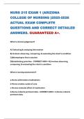 NURS 215 EXAM 1 &lpar;ARIZONA COLLEGE OF NURSING &rpar;2025-2026 ACTUAL EXAM COMPLETE QUESTIONS AND CORRECT DETAILED ANSWERS&period; GUARANTEED A&plus;&period;