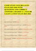 COMP STUDY NUR 280 GALEN  EXAM 2025-2026 WITH  QUESTIONS AND CORRECT  ANSWERS &vert; GRADED A&plus; &vert; NUR 280  GALEN LATEST EXAM 2025-2026 