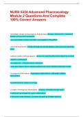 NURS 5334 Advanced Pharmacology Module 2 Questions And Complete 100&percnt; Correct Answers