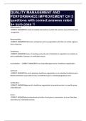 QUALITY MANAGEMENT AND PERFORMANCE IMPROVEMENT CH 5 QUESTIONS WITH CORRECT ANSWERS RATED A&plus; SURE PASS &excl;&excl;
