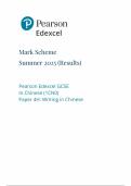 2025 PEARSON EDEXCEL GCSE CHINESE PAPER 4 MARK SCHEME &lpar;1CN0&sol;4H&colon; Higher tier&colon; Writing in Chinese  &lpar;spoken Mandarin&sol;spoken Cantonese&rpar;&rpar;