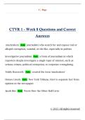 CTVR 1 - Week 8 Questions and Correct  Answers 