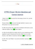 CTVR 2 Exam 1 Review Questions and  Correct Answers 